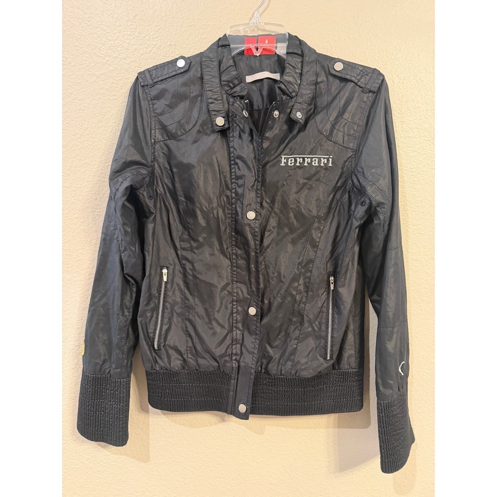 Puma Scuderia Ferrari Mens Black Lightweight Bomber Racing Jacket Size Medium